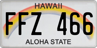 HI license plate FFZ466
