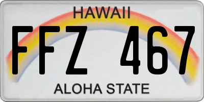 HI license plate FFZ467