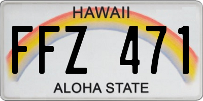 HI license plate FFZ471