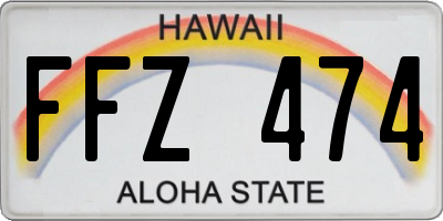 HI license plate FFZ474