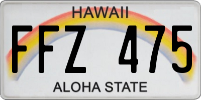 HI license plate FFZ475
