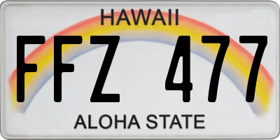 HI license plate FFZ477