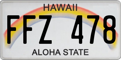 HI license plate FFZ478