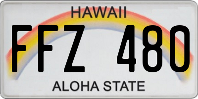 HI license plate FFZ480