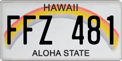 HI license plate FFZ481