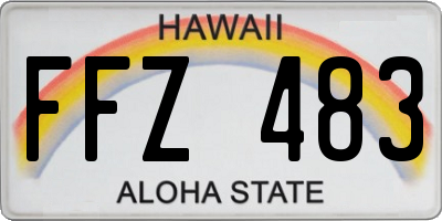HI license plate FFZ483
