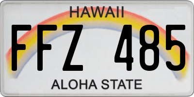 HI license plate FFZ485