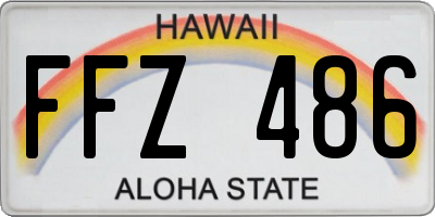 HI license plate FFZ486