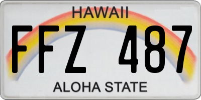 HI license plate FFZ487