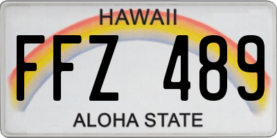HI license plate FFZ489