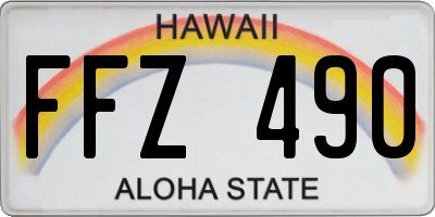 HI license plate FFZ490