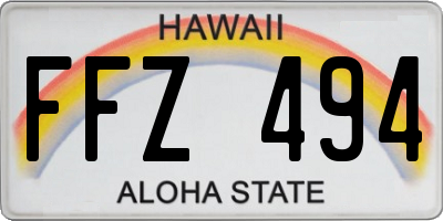 HI license plate FFZ494