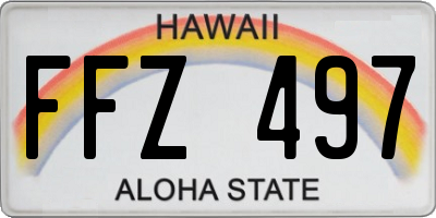HI license plate FFZ497