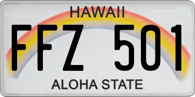 HI license plate FFZ501