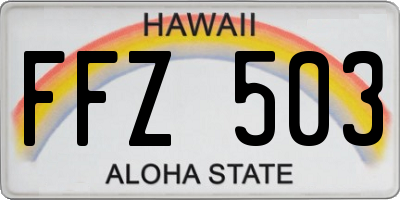 HI license plate FFZ503