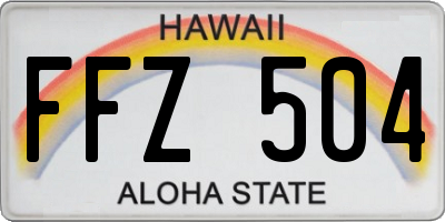 HI license plate FFZ504
