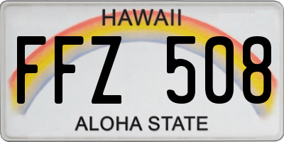HI license plate FFZ508