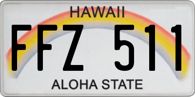 HI license plate FFZ511