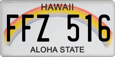 HI license plate FFZ516