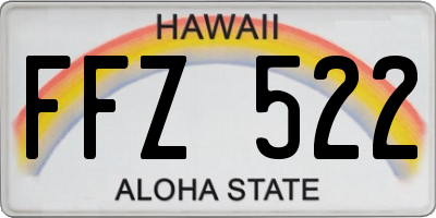 HI license plate FFZ522
