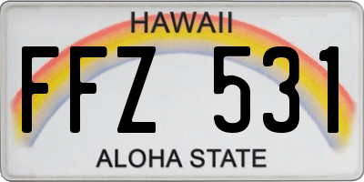 HI license plate FFZ531
