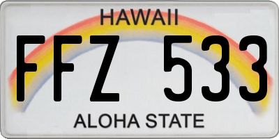 HI license plate FFZ533