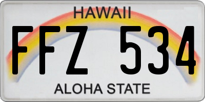 HI license plate FFZ534