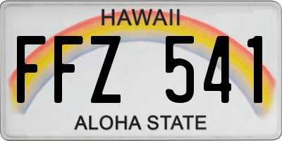 HI license plate FFZ541