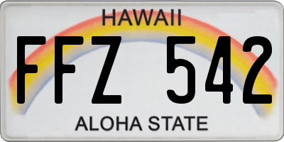 HI license plate FFZ542