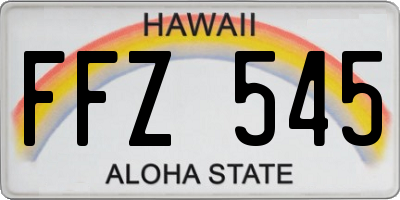 HI license plate FFZ545