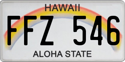 HI license plate FFZ546