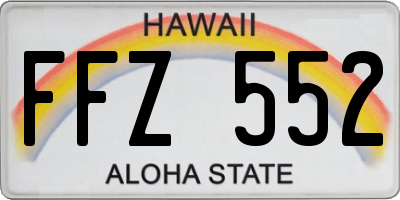 HI license plate FFZ552