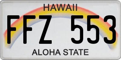 HI license plate FFZ553