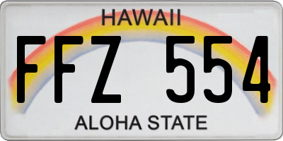 HI license plate FFZ554