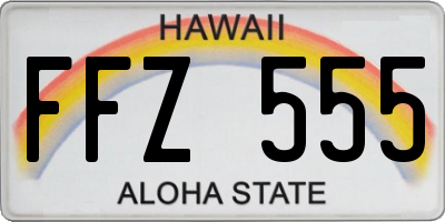 HI license plate FFZ555