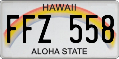 HI license plate FFZ558