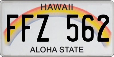 HI license plate FFZ562