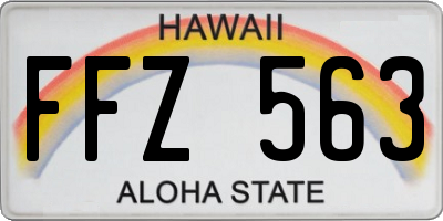 HI license plate FFZ563