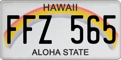 HI license plate FFZ565