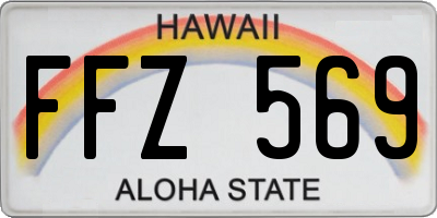 HI license plate FFZ569