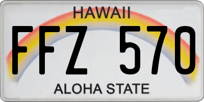 HI license plate FFZ570