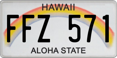 HI license plate FFZ571