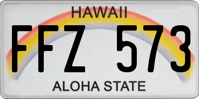 HI license plate FFZ573