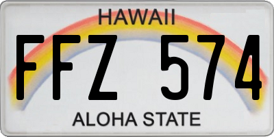 HI license plate FFZ574