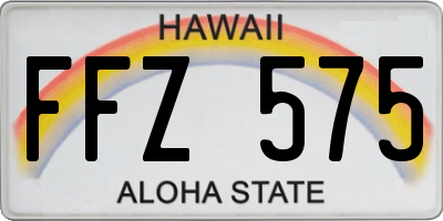 HI license plate FFZ575