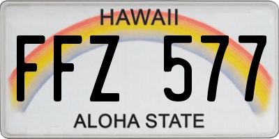 HI license plate FFZ577