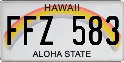 HI license plate FFZ583