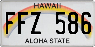 HI license plate FFZ586