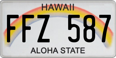 HI license plate FFZ587