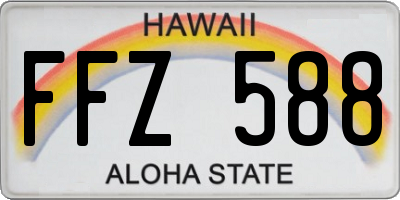 HI license plate FFZ588